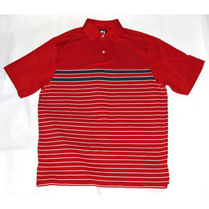 FootJoy Men's Short Sleeve Golf Polo Striped Shirt Size Large